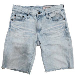 Ag Adriano Goldschmied Blue Bermuda Shorts Casual Distressed